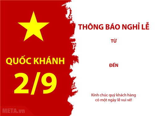 THÔNG BÁO NGHỈ LỄ QUỐC KHÁNH 02/09